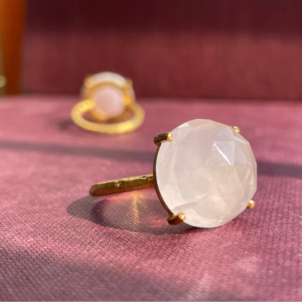 Rose Quartz Ring in Gold Vermeil (over Sterling Silver) Emily Rose Gems